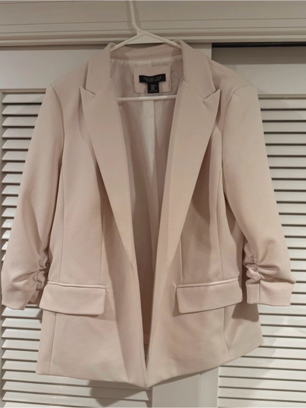 Rachel Zoe 3/4 sleeve Cream Open-Front Blazer Jacket